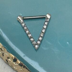 Triangle Gem Septum Clicker Ring Hinged hoop 16g Septum Ring daith piercings